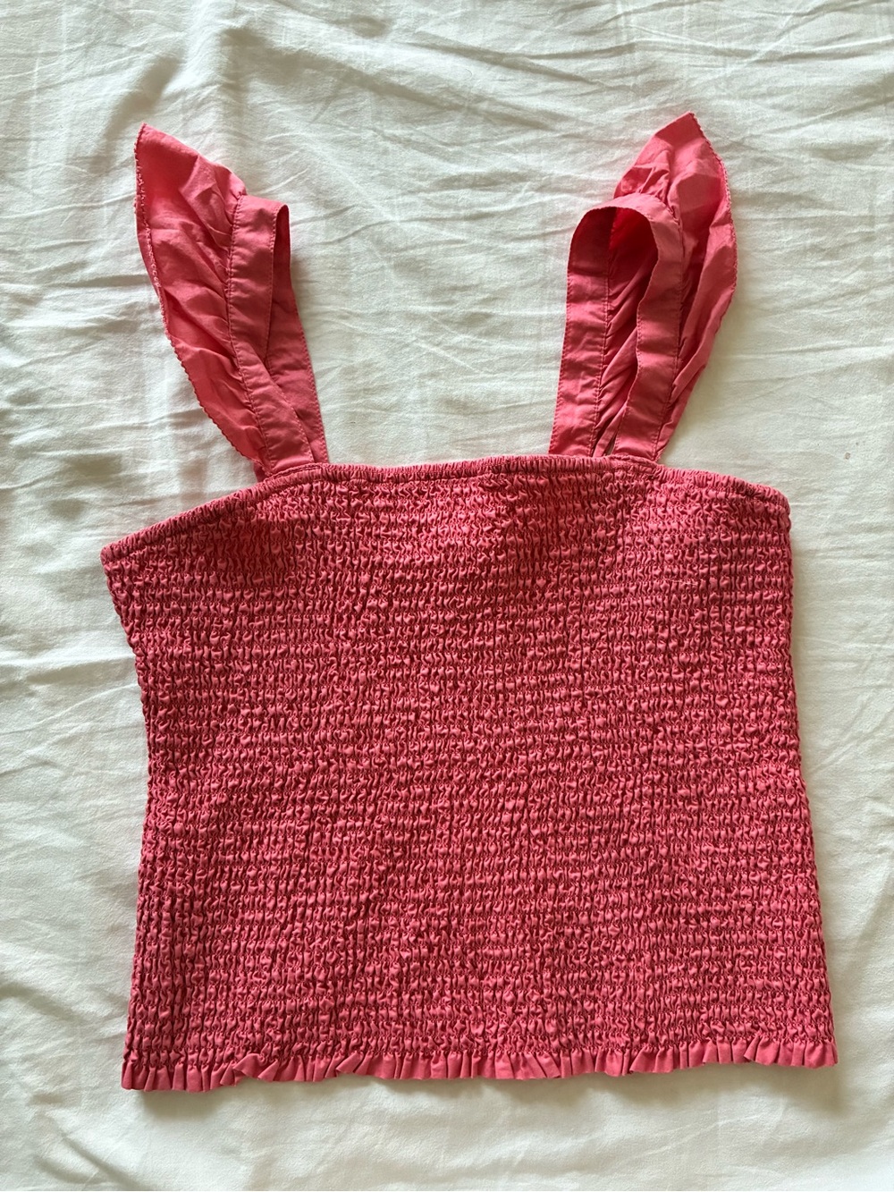 Old Navy Pink Smocked Camisole with Ruffle Straps